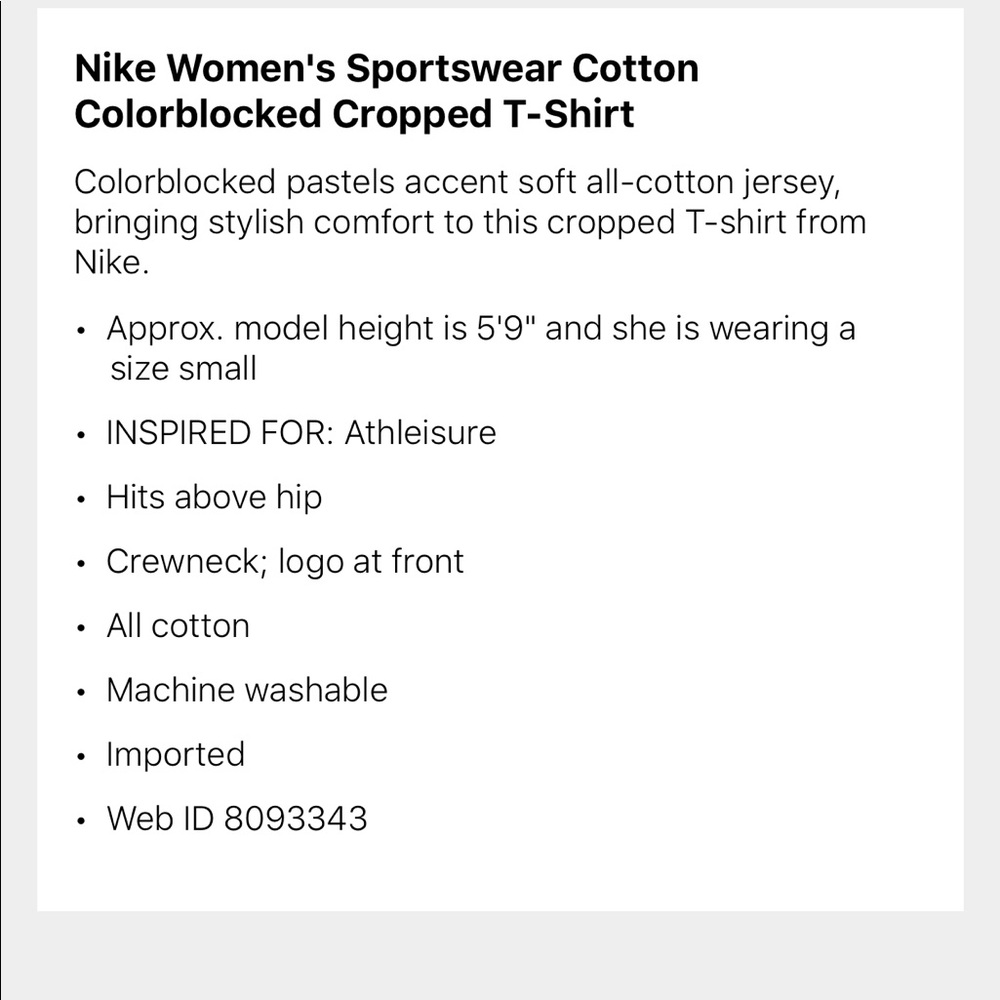 Nike Vintage 80s Vibe Colorblocked Cropped T-Shirt - Picture 4 of 4